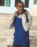 Men's Mélange Fleece Colorblocked Hooded Sweatshirt