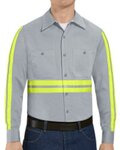 Men's Tall Enhanced Visibility Long Sleeve Cotton Work Shirt
