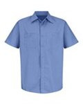 Men's Tall Industrial Stripe Short Sleeve Work Shirt