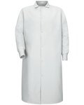 Unisex Gripper-Front Pocketless Butcher Coat With Knit Cuffs