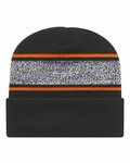 USA-Made Variegated Striped Cuffed Beanie