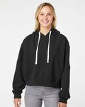 Women's Sueded Fleece Crop Hooded Sweatshirt