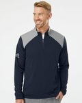 Men's Textured Mixed Media Quarter-Zip Pullover