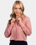 Women's Laguna Sueded Raw Edge Crop Hoodie Sweatshirt
