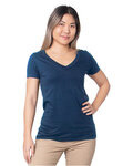 Ladies' USA Made Fine Jersey V-Neck T-Shirt
